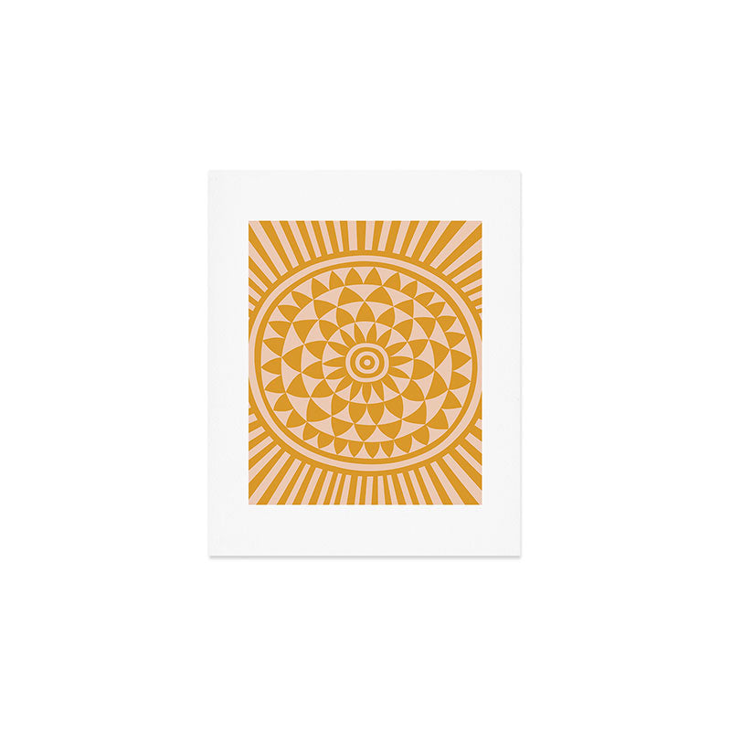 Geometric Yellow Sun  Art Print Gallery Image 1