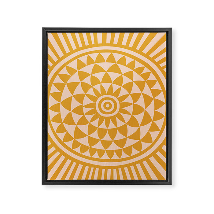 Geometric Yellow Sun  Framed Canvas Print Gallery Image 1