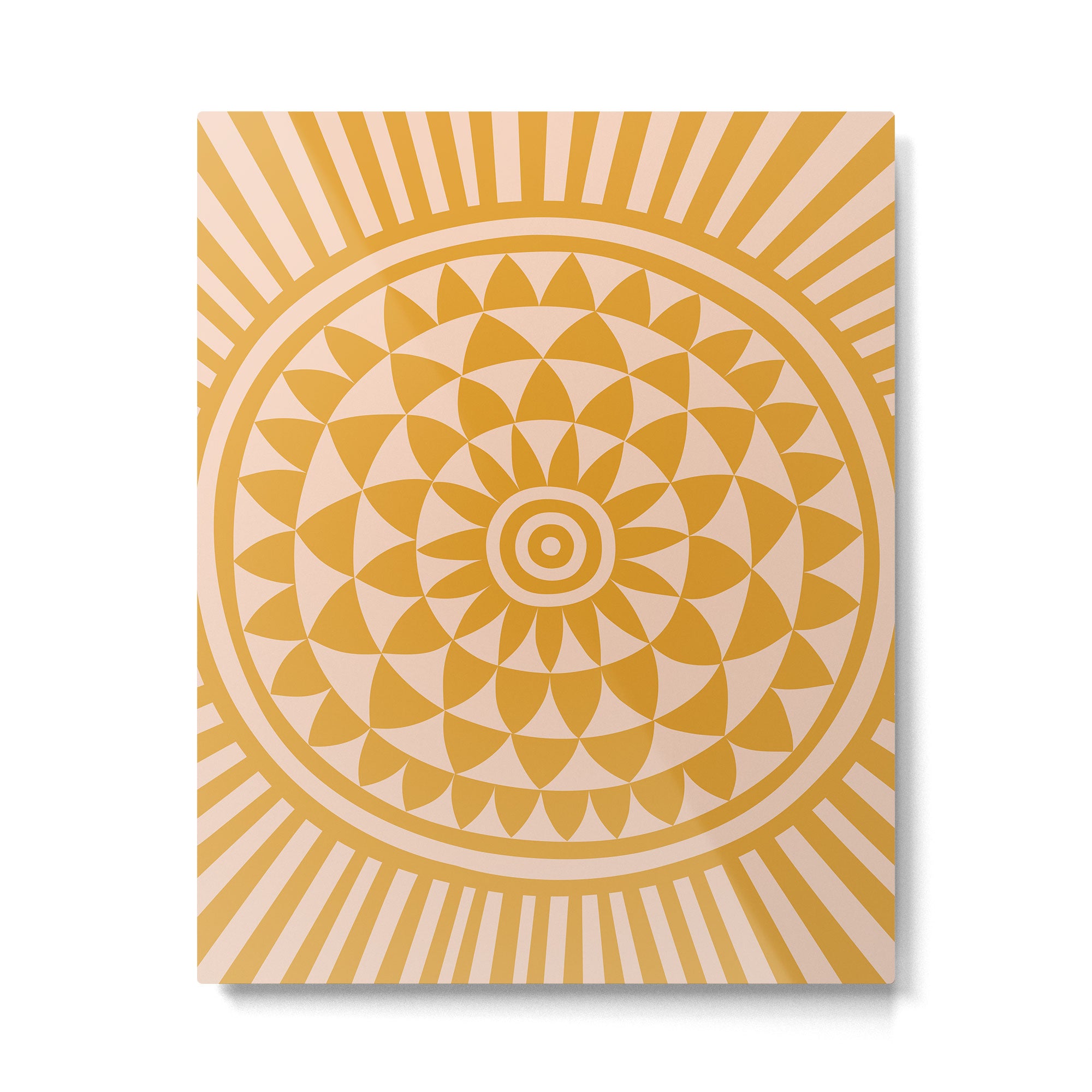 Geometric Yellow Sun  Metal Print Gallery Image 4