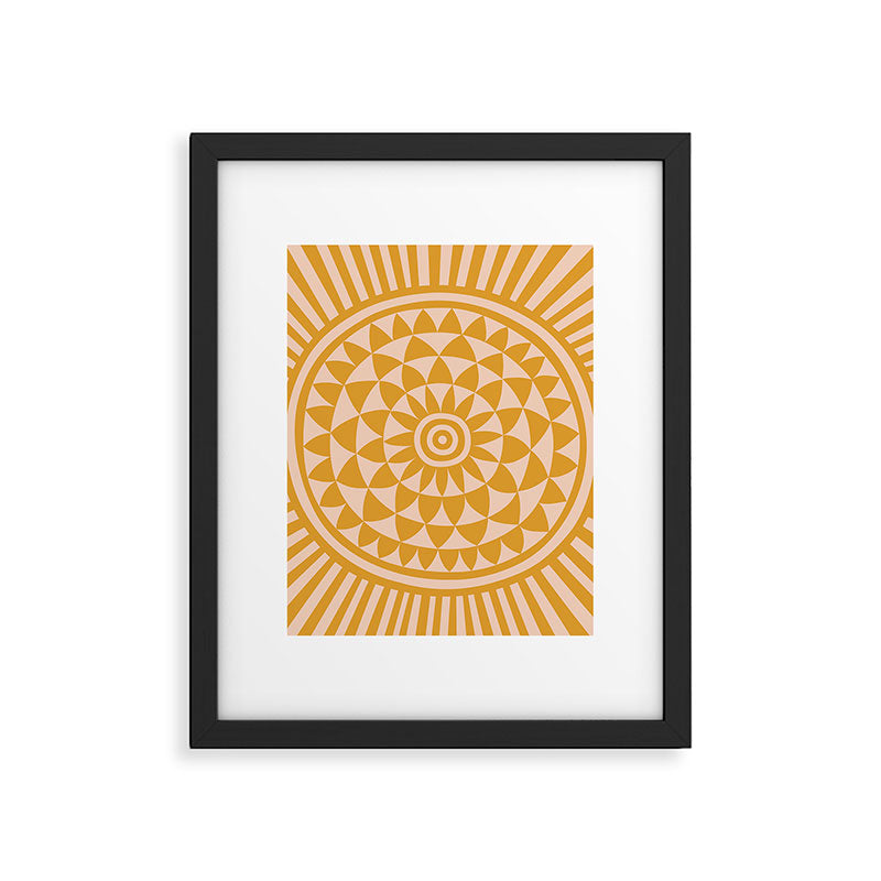 Geometric Yellow Sun  Framed Art Print Gallery Image 5