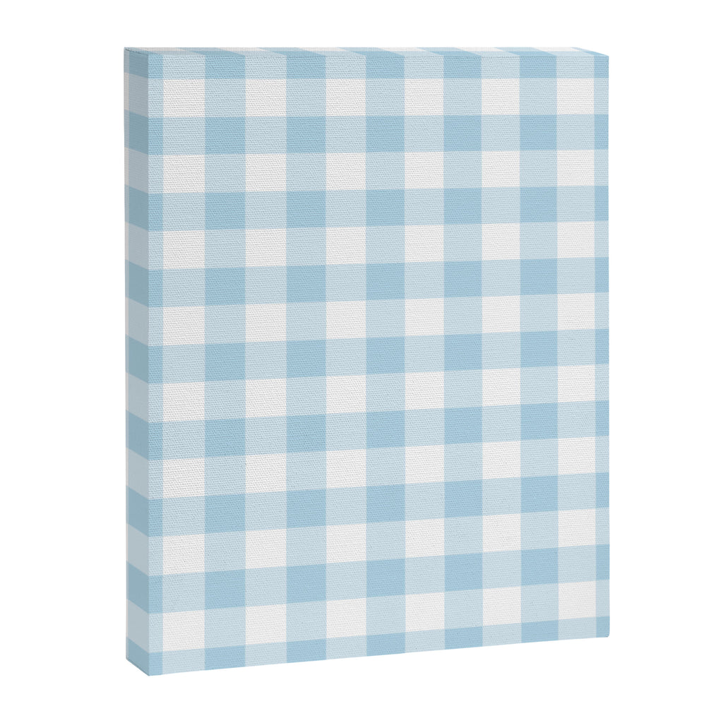Gingham Light Blue - White Canvas Print Gallery Image 8