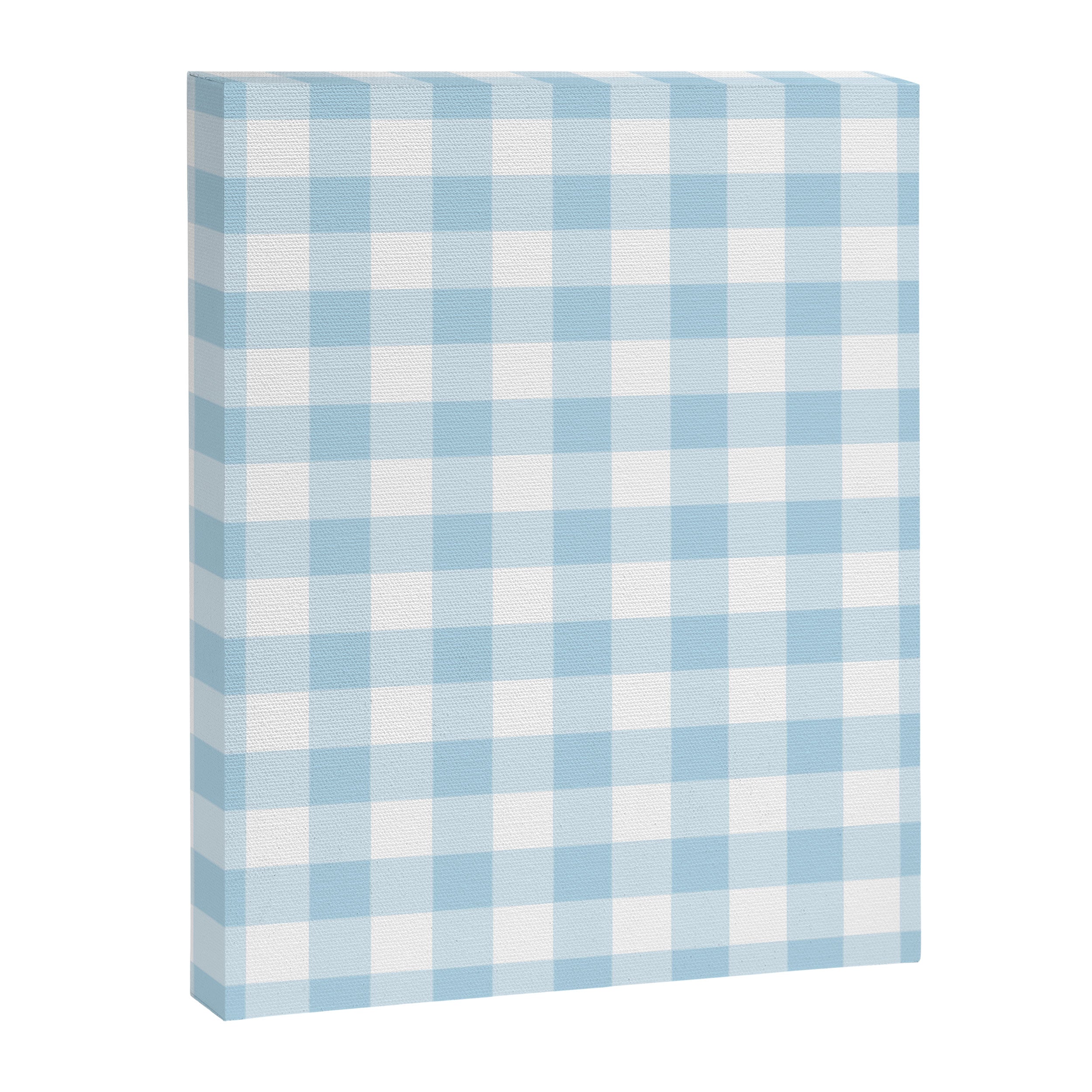 Gingham Light Blue - White Canvas Print Gallery Image 8