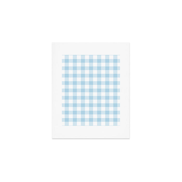 Gingham Light Blue - White Art Print Gallery Image 1