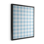 Gingham Light Blue - White Framed Canvas Print Gallery Image 2