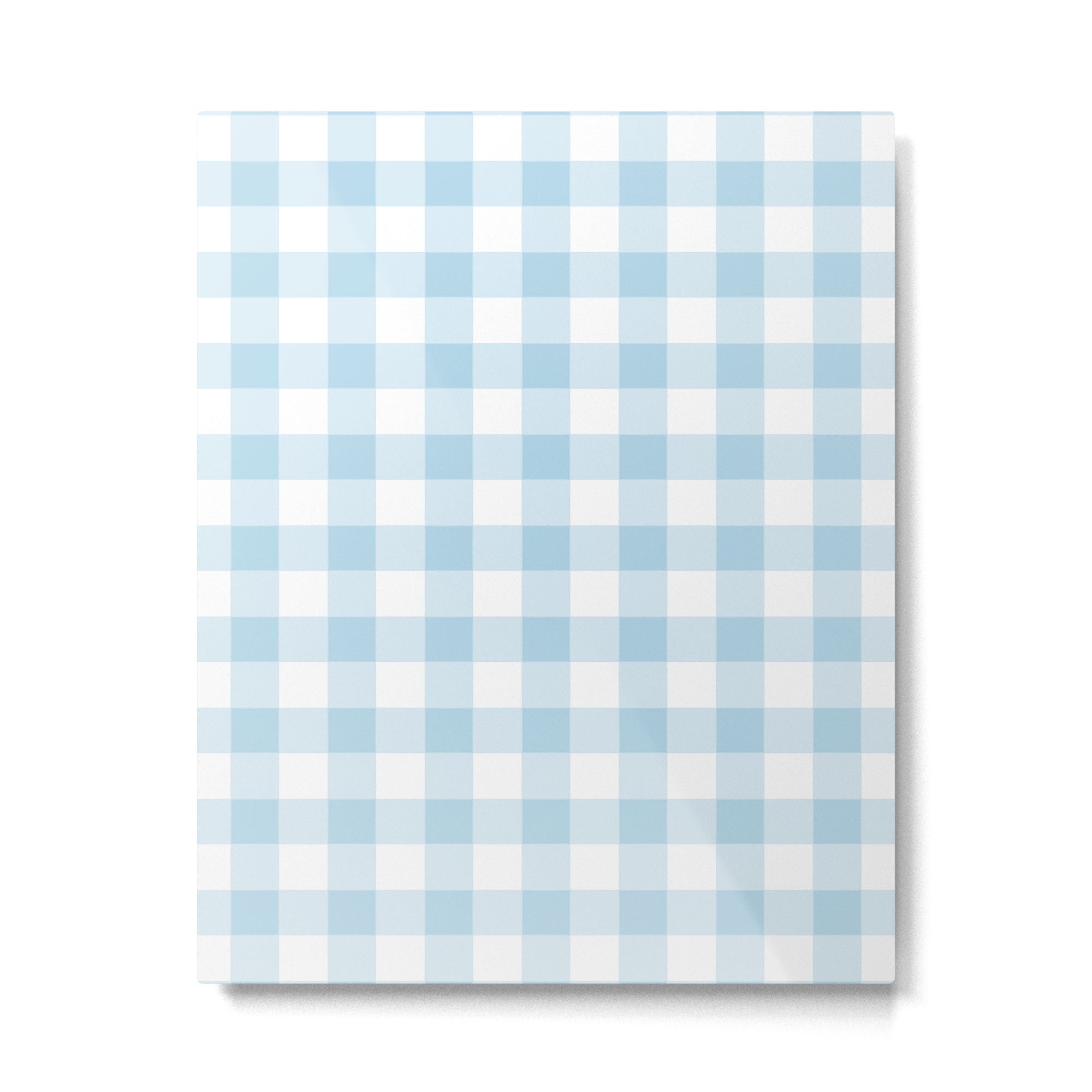Gingham Light Blue - White Metal Print Gallery Image 6