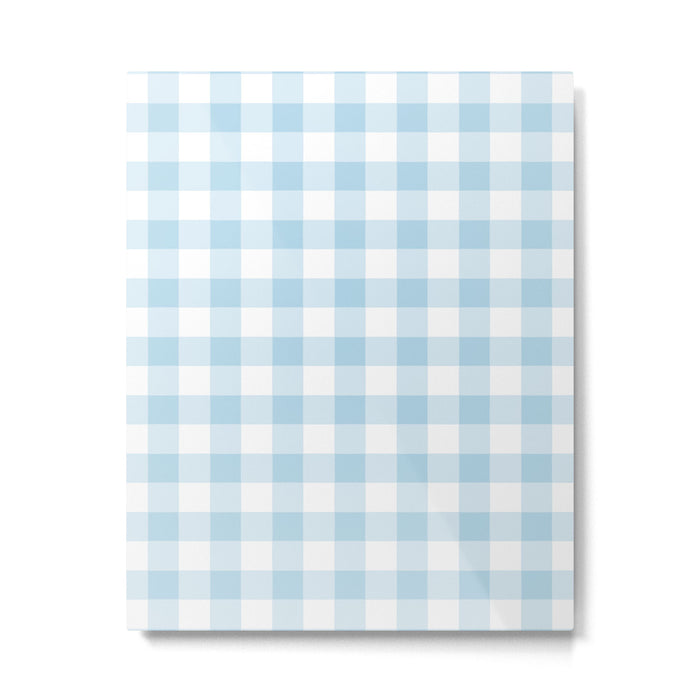 Gingham Light Blue - White Metal Print Gallery Image 1