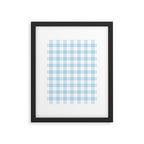 Gingham Light Blue - White Framed Art Print Gallery Image 6