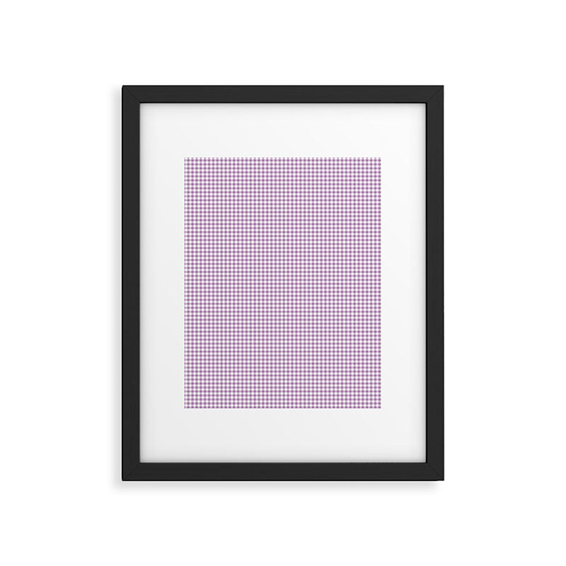 Lilac Gingham Check Framed Art Print Gallery Image 6
