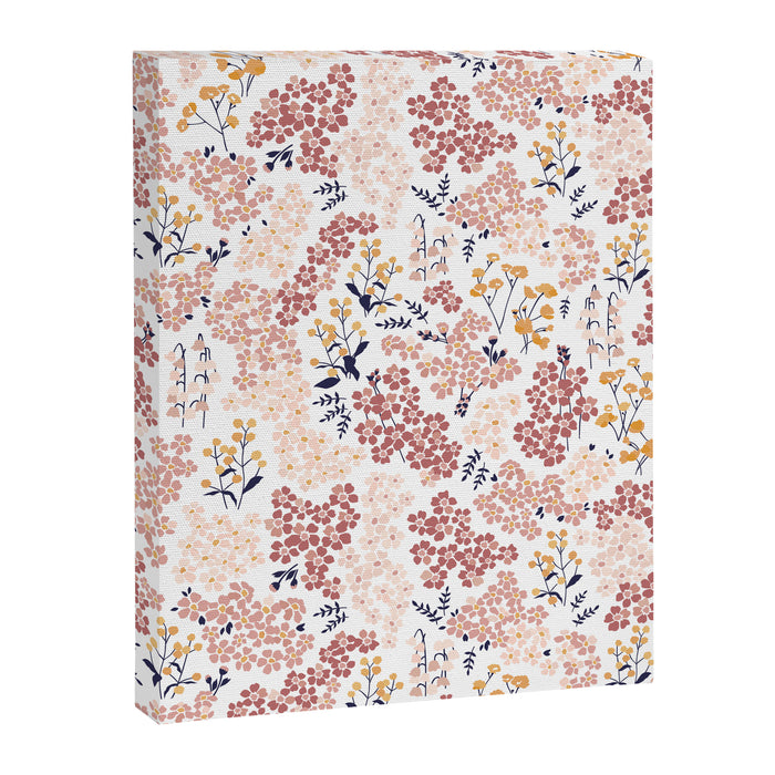Minimal Blooming Flowers - Blush Pink, Yellow, Blue Canvas Print Gallery Image 1