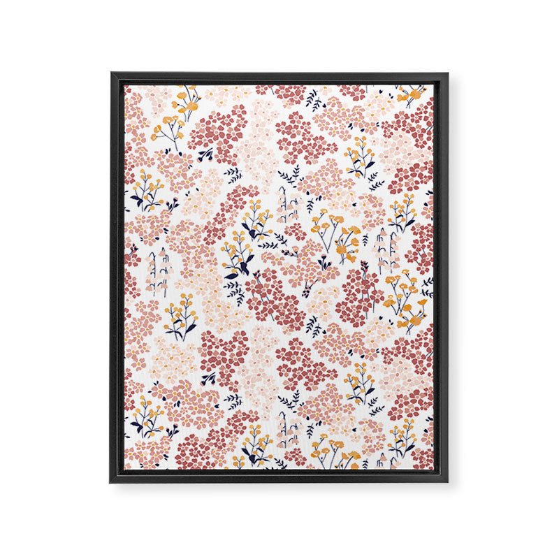 Minimal Blooming Flowers - Blush Pink, Yellow, Blue Framed Canvas Print Gallery Image 8