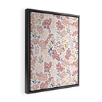 Minimal Blooming Flowers - Blush Pink, Yellow, Blue Framed Canvas Print Gallery Image 2