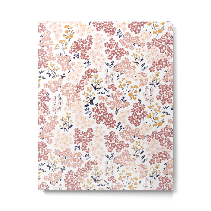 Minimal Blooming Flowers - Blush Pink, Yellow, Blue Metal Print Gallery Image 1