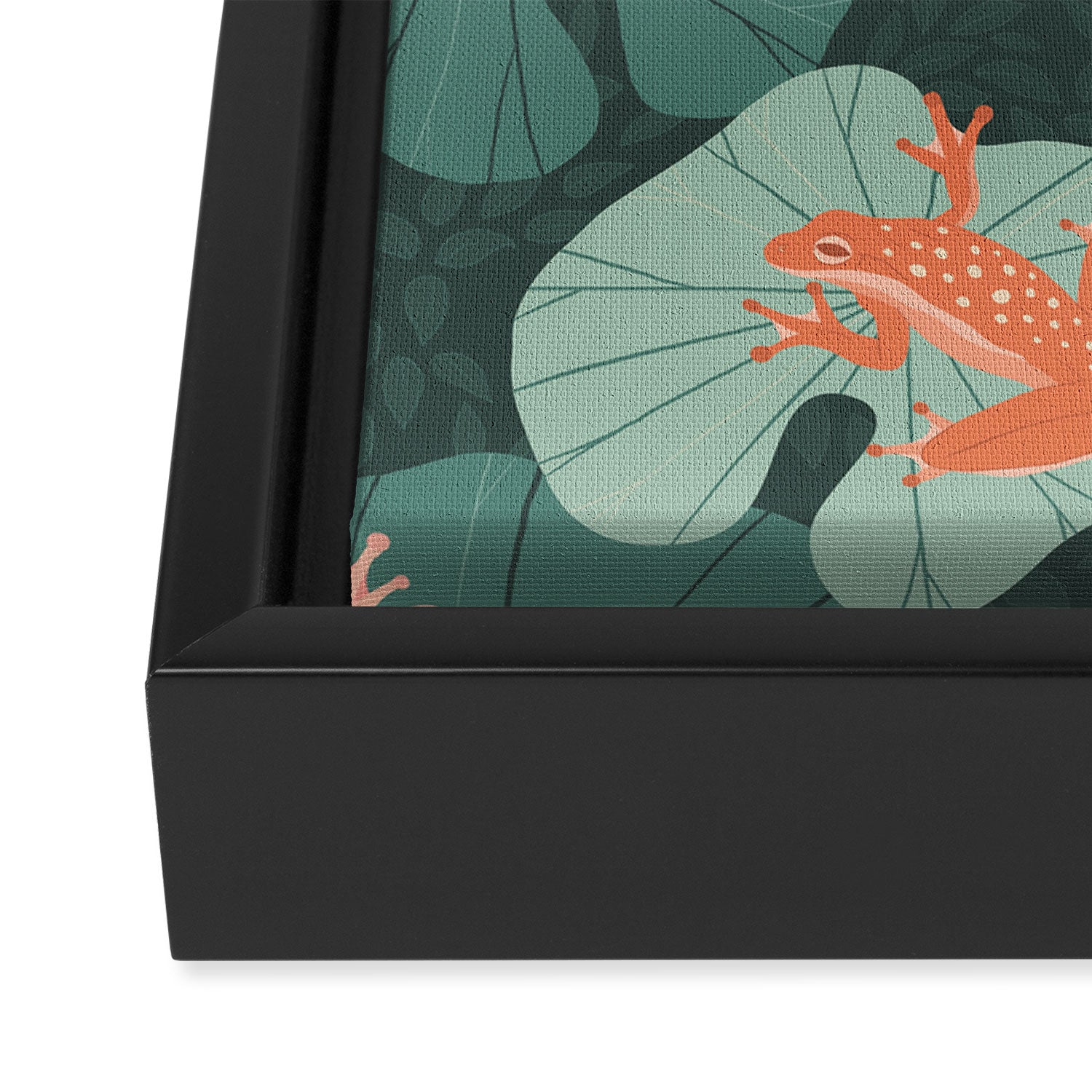 Pastel frogs and waterlilies - Magical Forest Framed Canvas Print Gallery Image 3