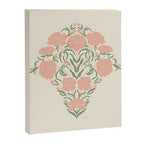 Pastel Peach Peonies - Retro botanical Canvas Print Gallery Image 8