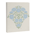 Retro boho flowers - light blue peonies -pastel floral block print Canvas Print Gallery Image 6