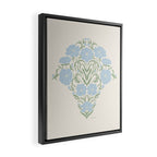 Retro boho flowers - light blue peonies -pastel floral block print Framed Canvas Print Gallery Image 2