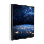 Earth and Galaxy Framed Canvas Print Gallery Image 2