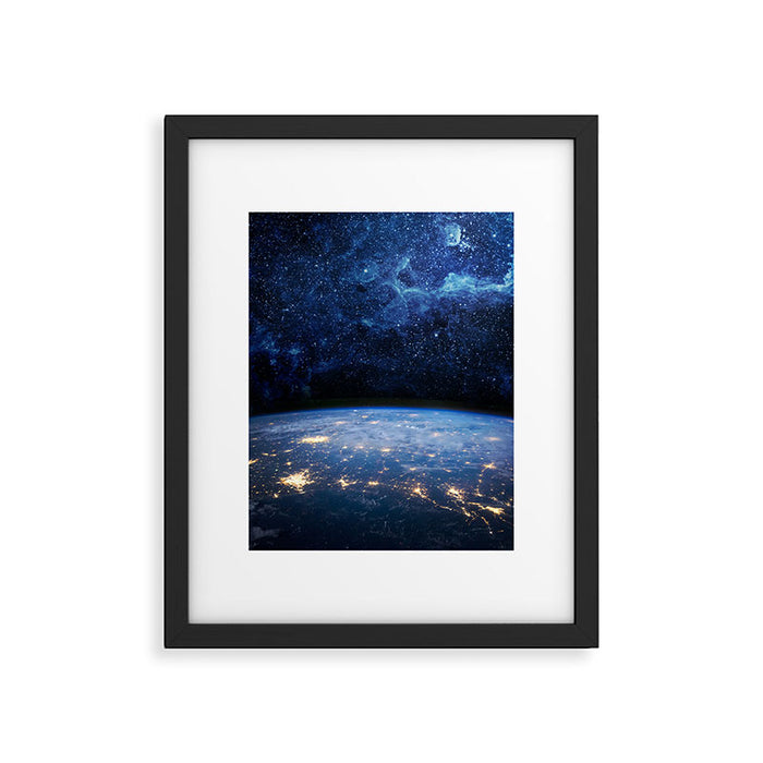 Earth and Galaxy Framed Art Print Gallery Image 1