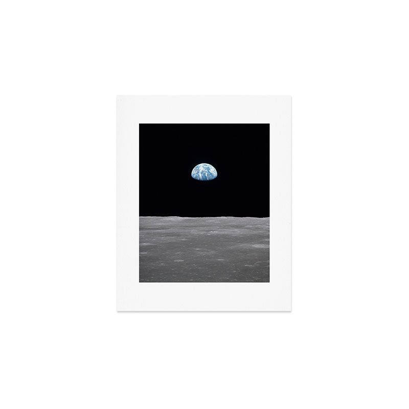 Earth rise over the Moon Art Print Gallery Image 1