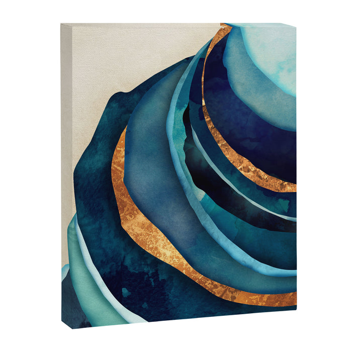 Abstract Blue with Gold Canvas Print Gallery Image 1
