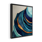 Abstract Blue with Gold Framed Canvas Print Gallery Image 2
