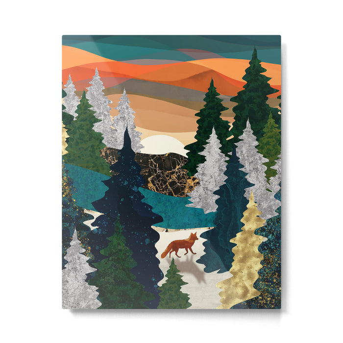 Amber Fox Metal Print Gallery Image 1