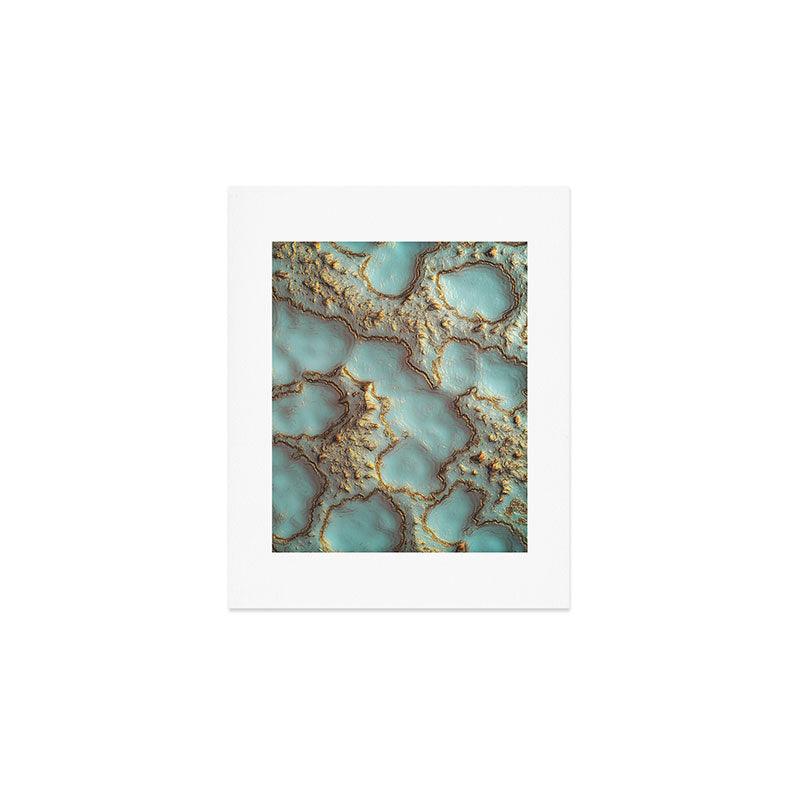Aqua Coral Reef Abstract Art Print Gallery Image 1