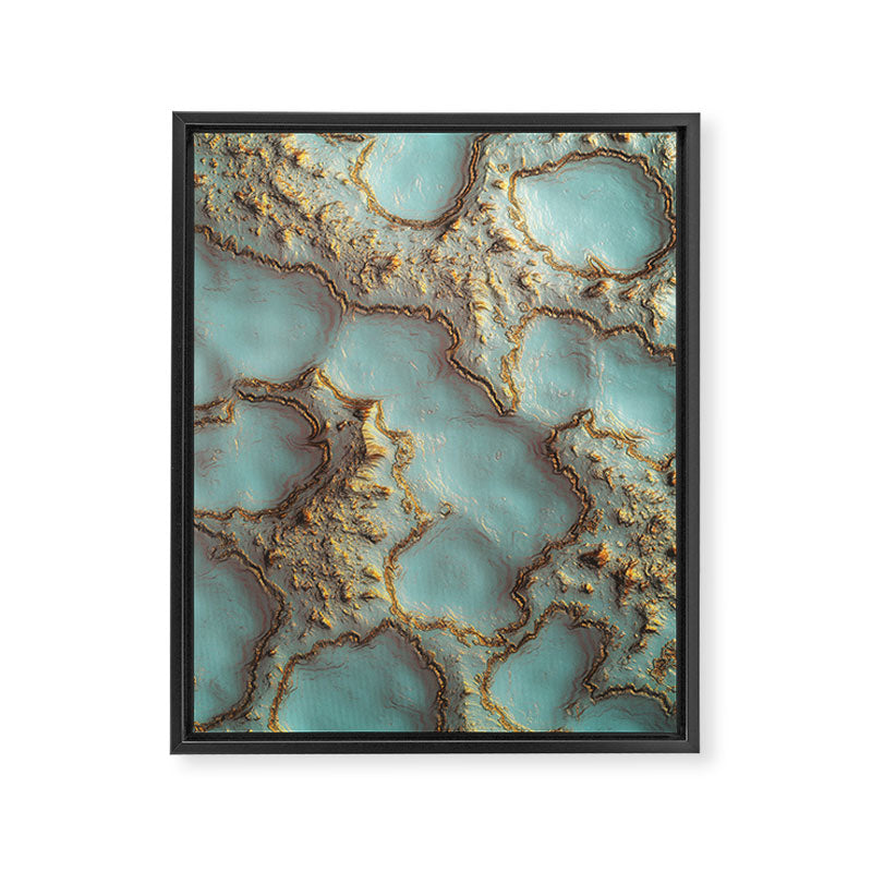 Aqua Coral Reef Abstract Framed Canvas Print Gallery Image 8