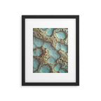 Aqua Coral Reef Abstract Framed Art Print Gallery Image 6