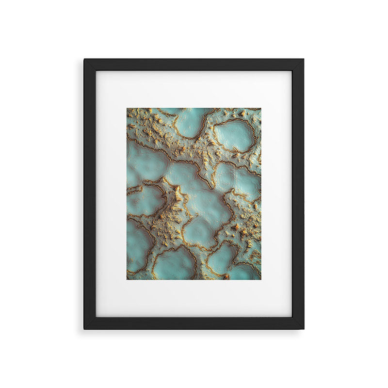 Aqua Coral Reef Abstract Framed Art Print Gallery Image 6