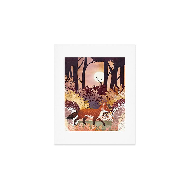 Autumn Fox Forest Art Print Gallery Image 1