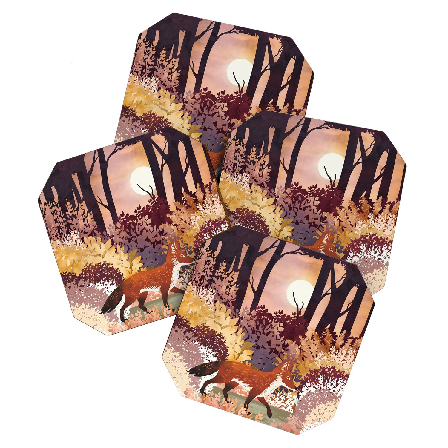 Autumn Fox Forest Coaster Gallery Image 1