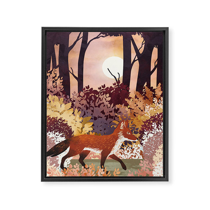 Autumn Fox Forest Framed Canvas Print Gallery Image 1