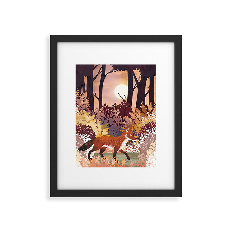 Autumn Fox Forest Framed Art Print Gallery Image 6