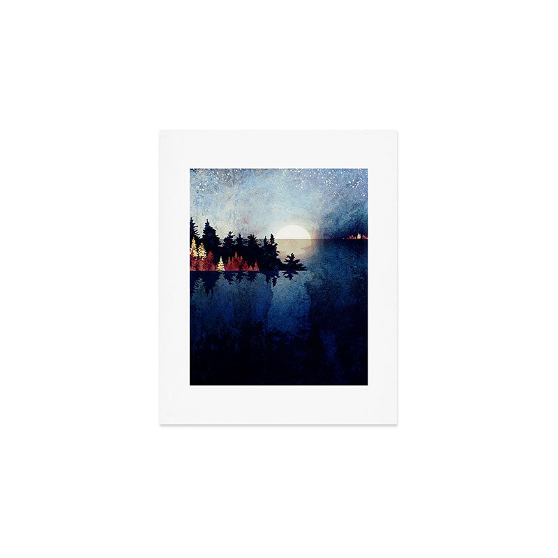 Autumn Moon Reflection Art Print Gallery Image 1