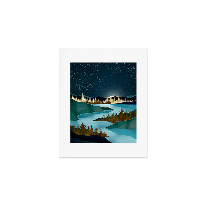 Autumn River Night Art Print Gallery Image 1
