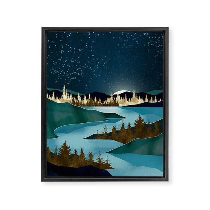 Autumn River Night Framed Canvas Print Gallery Image 1