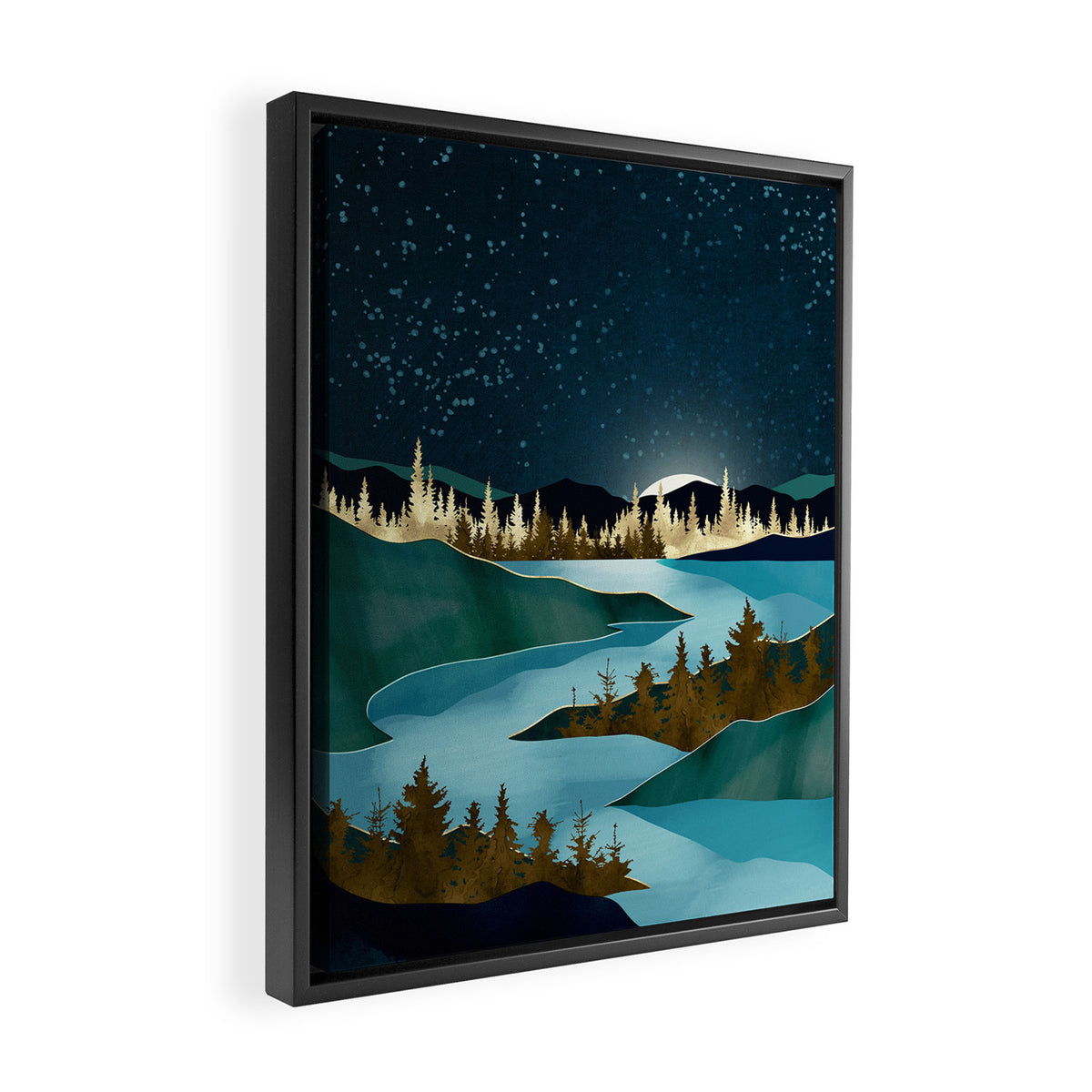 Autumn River Night Framed Canvas Print Gallery Image 2