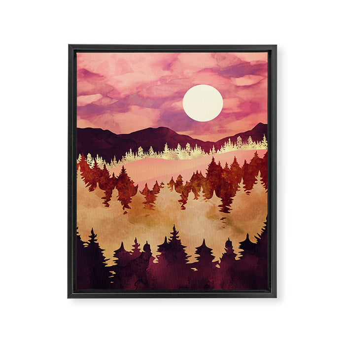 Autumn Sunset Framed Canvas Print Gallery Image 1