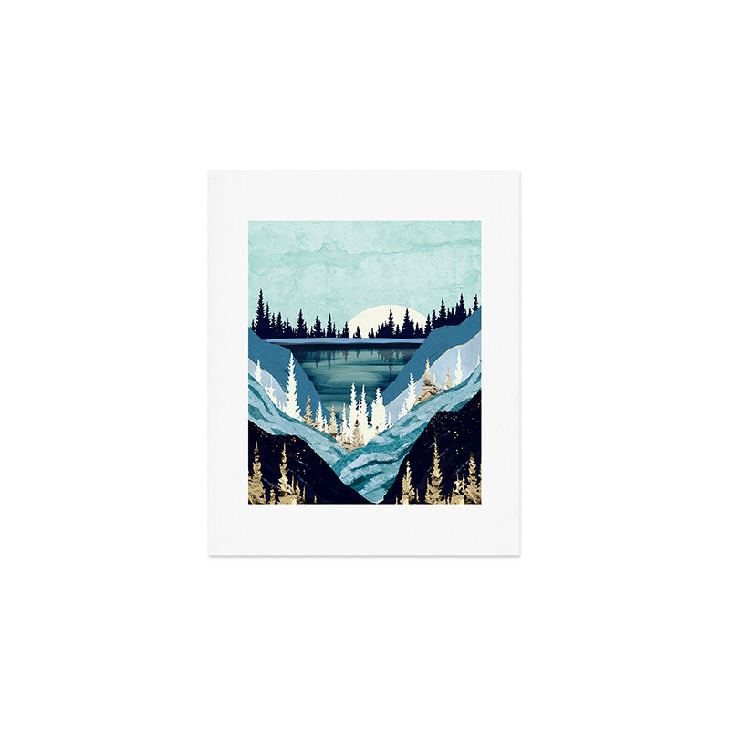 Blue Forest Lake Art Print Gallery Image 1