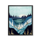 Blue Forest Lake Framed Canvas Print Gallery Image 8