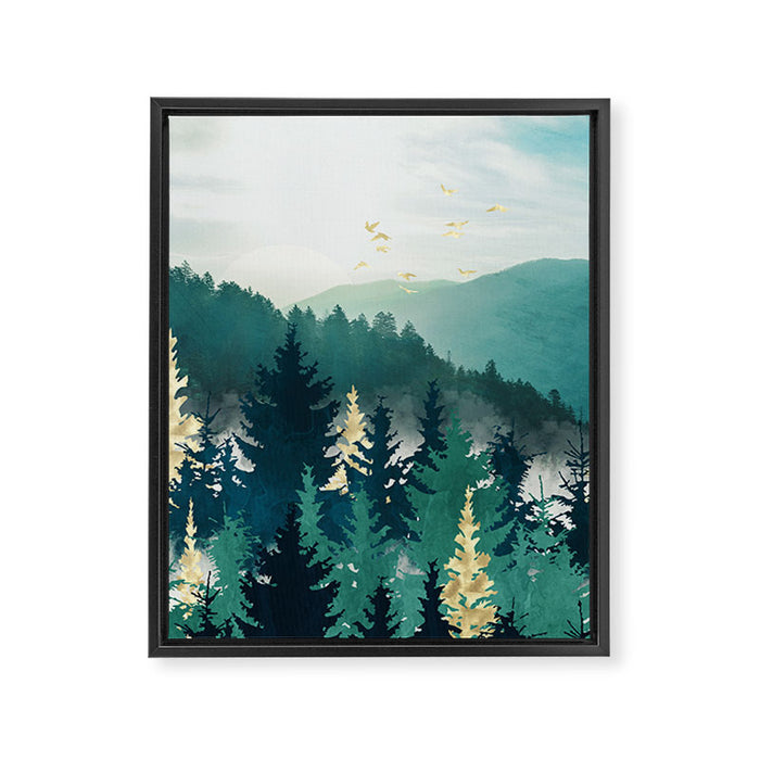 Blue Forest Mist Framed Canvas Print Gallery Image 1