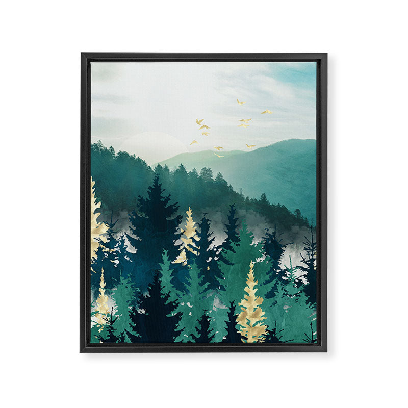 Blue Forest Mist Framed Canvas Print Gallery Image 8