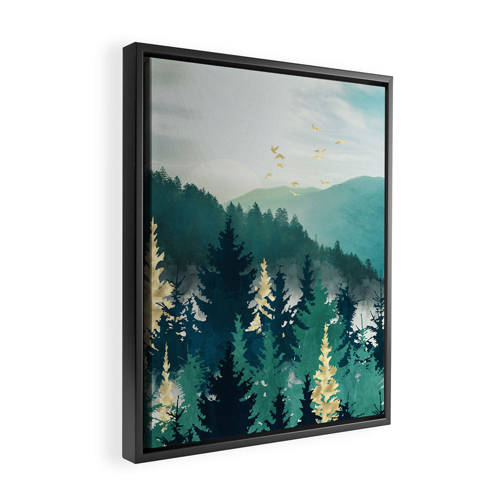 Blue Forest Mist Framed Canvas Print Gallery Image 2