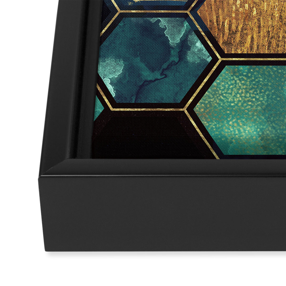 Blue & Gold Framed Canvas Print Gallery Image 3