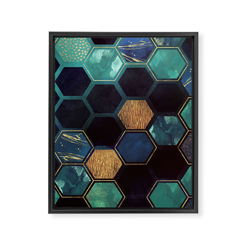 Blue & Gold Framed Canvas Print Gallery Image 8