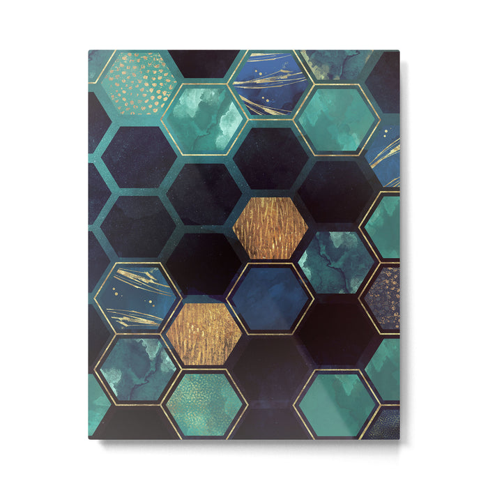 Blue & Gold Metal Print Gallery Image 1