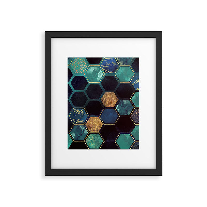 Blue & Gold Framed Art Print Gallery Image 6