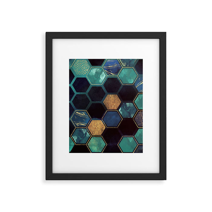 Blue & Gold Framed Art Print Gallery Image 1