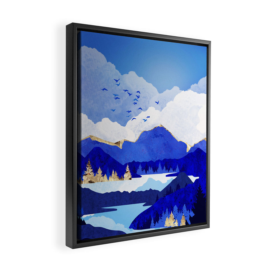 Blue Lake Framed Canvas Print Gallery Image 2
